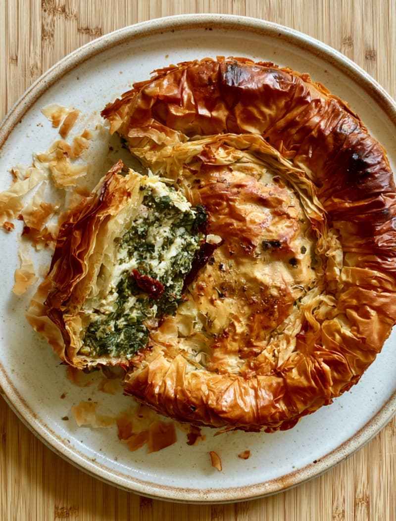 Crinkly Air Fryer Spanakopita Pie