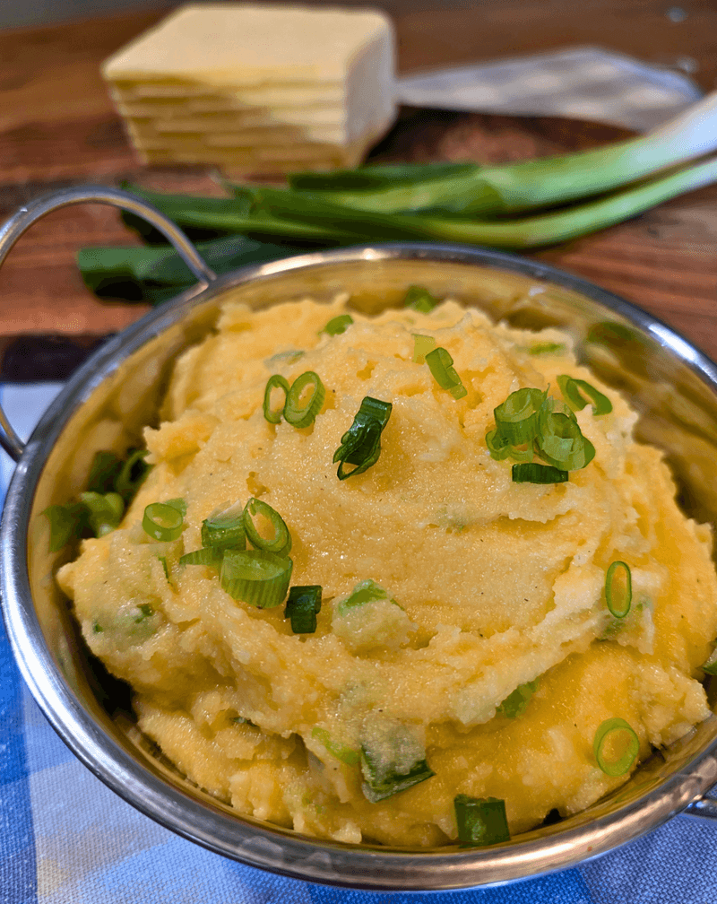 Cheese & Onion Polenta Mash